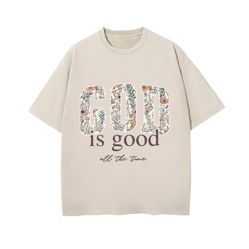 God Is Good All The Time Unisex Washed T-shirt