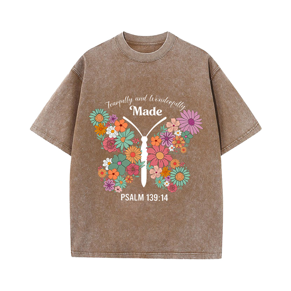 Fearfully And Wonderfully Made Unisex Washed T-shirt