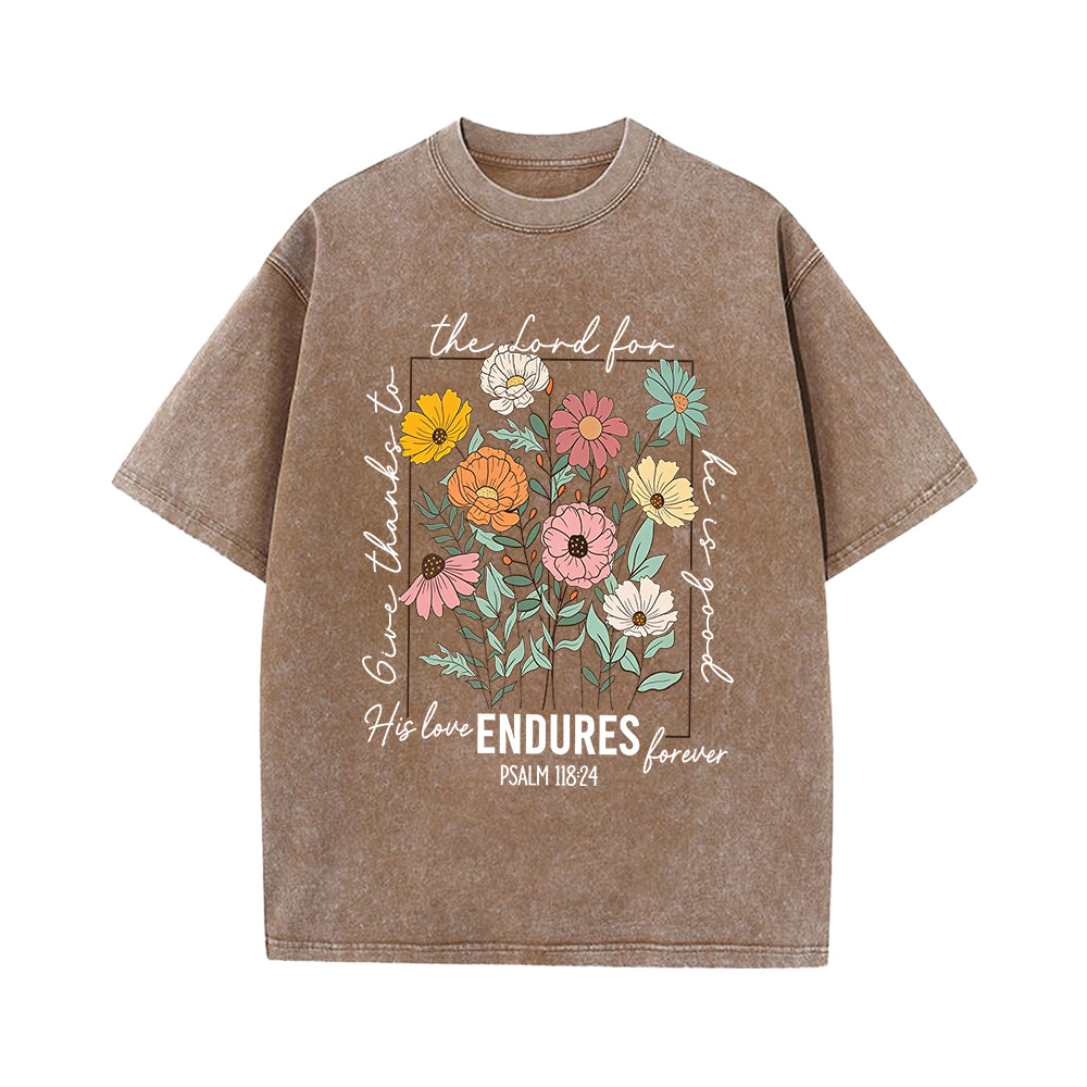 Give Thanks To The Lord Unisex Washed T-shirt