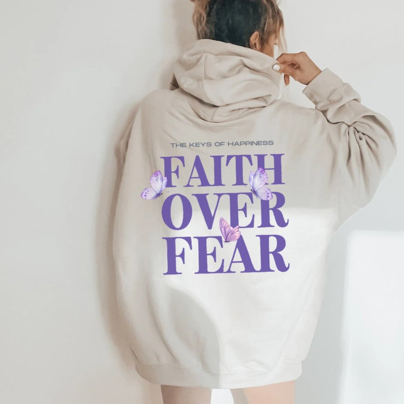 Faith Over Fear Christian Unisex Cotton Hoodie