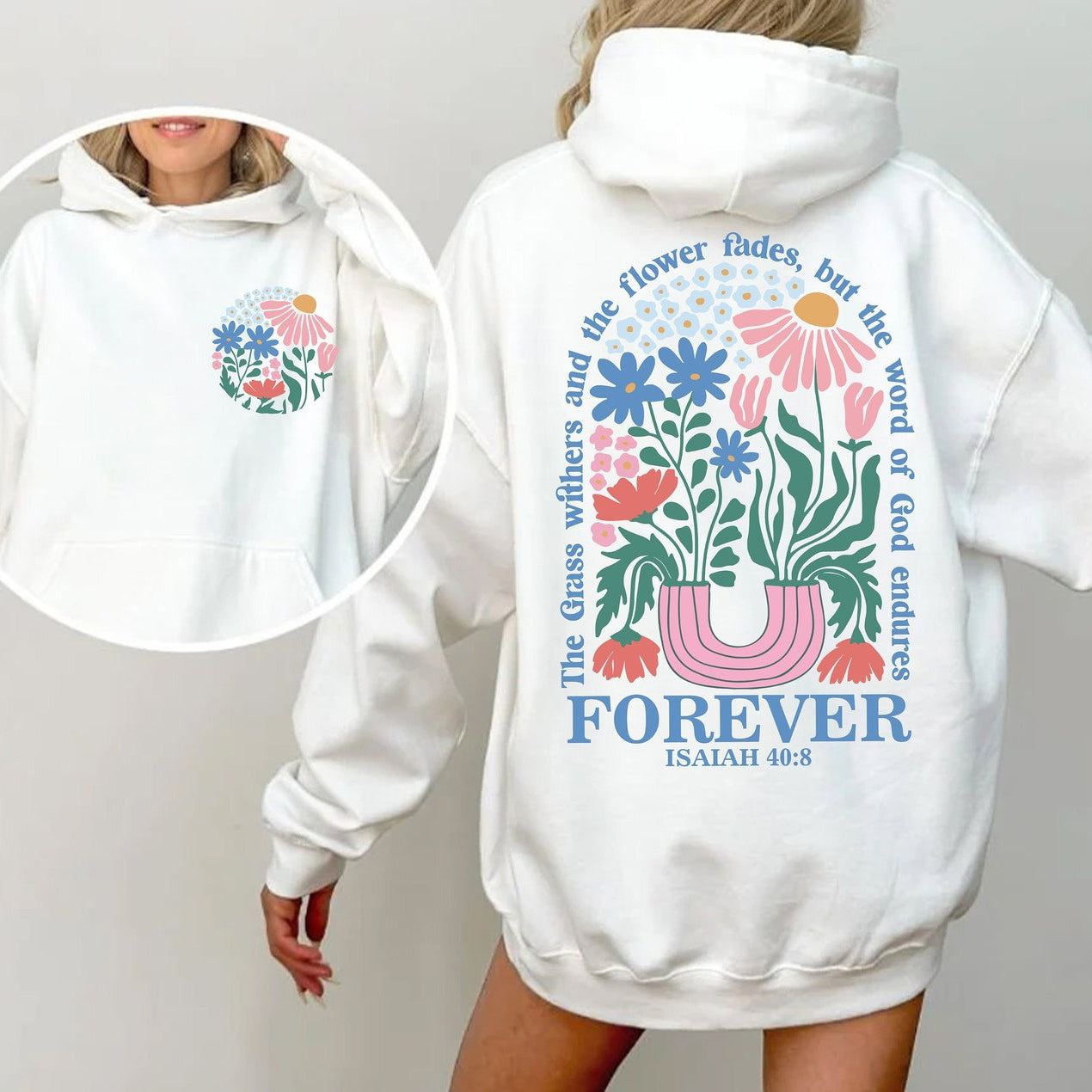 Flower Graphic Unisex Cotton Hoodie