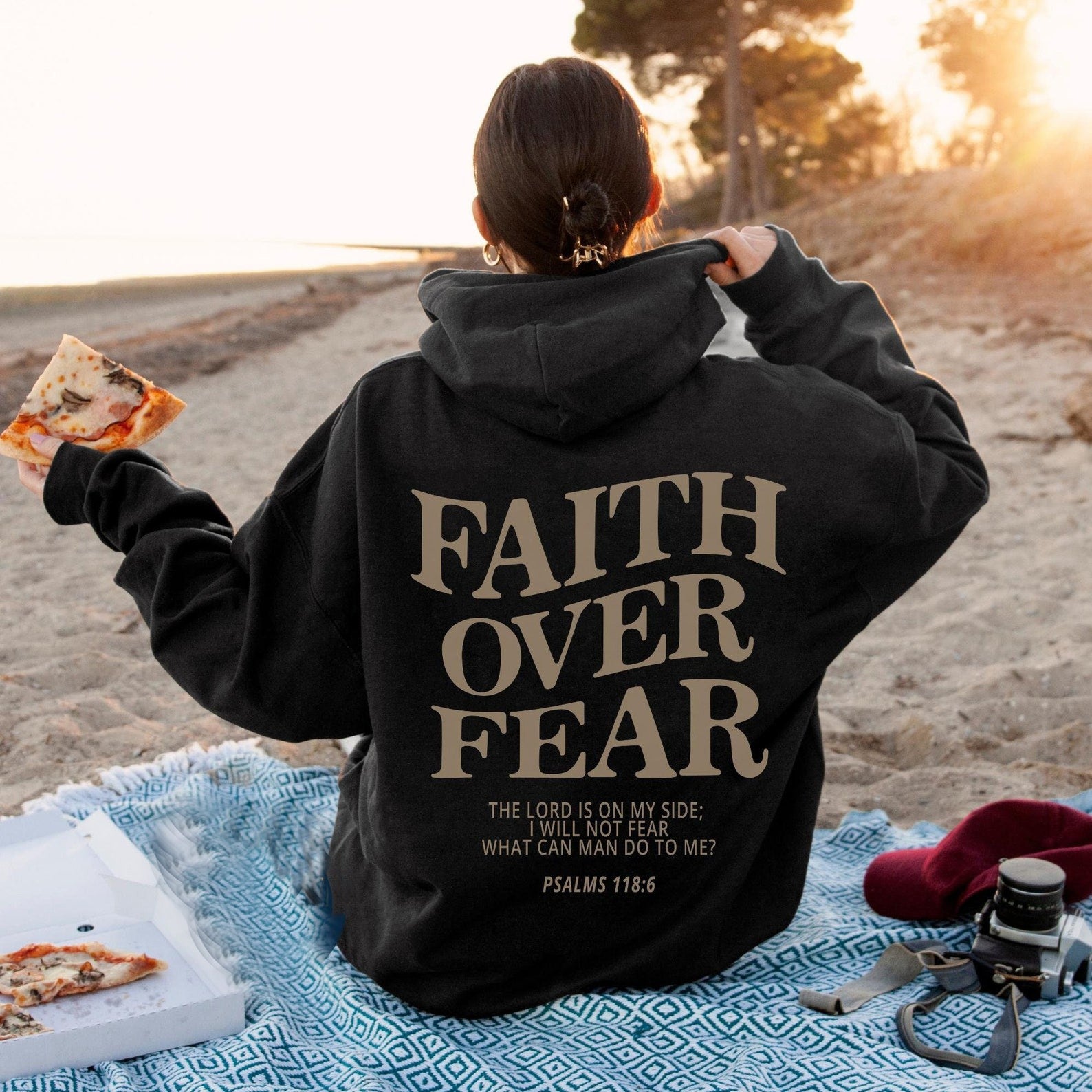 Faith Over Fear Christian Unisex Cotton Hoodie