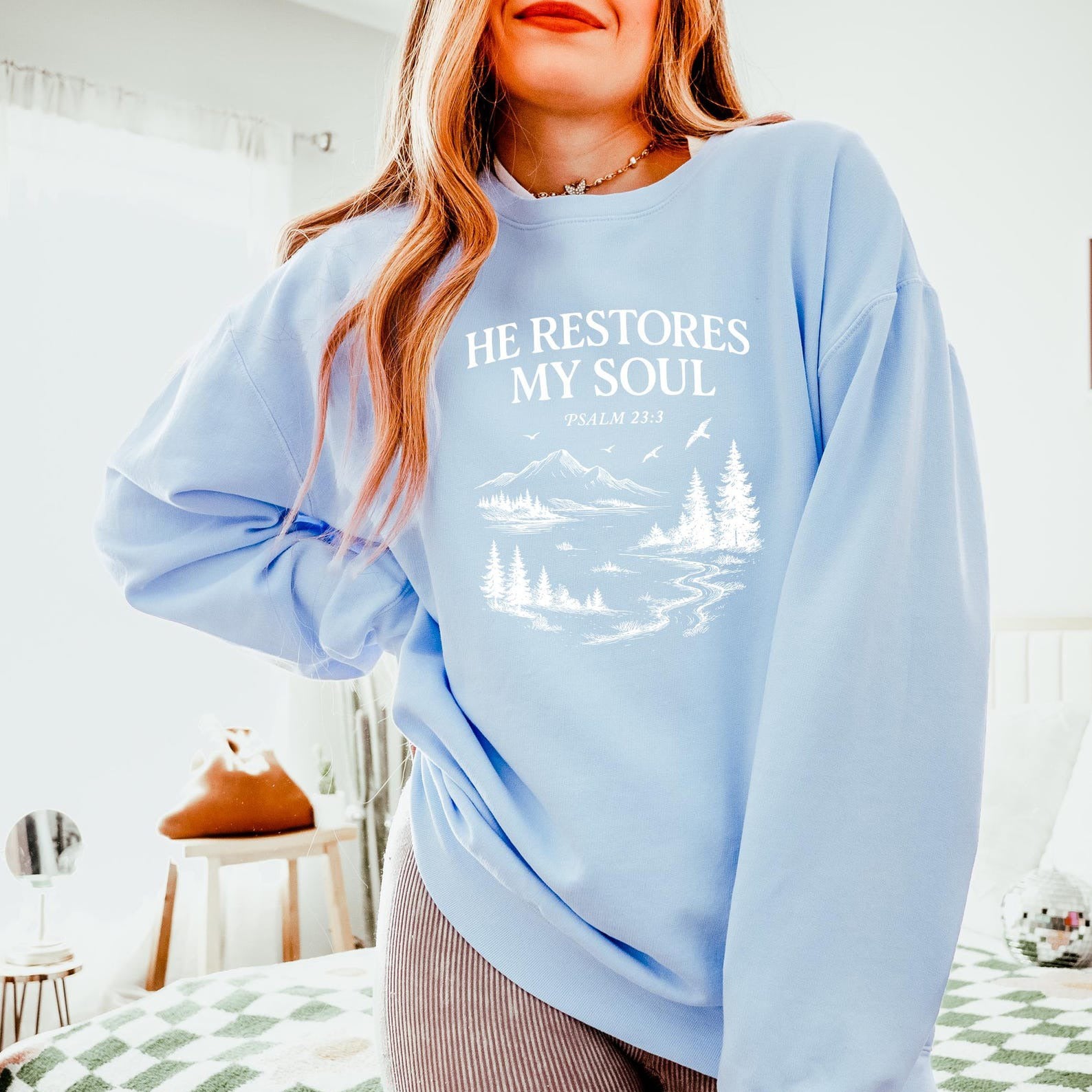 He Restores My Soul Unisex Cotton Sweatshirt